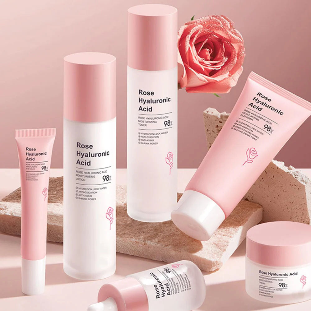 Kit Skincare BIOAQUA 6 Pasos - Agua de Rosas y Acido Hialurónico